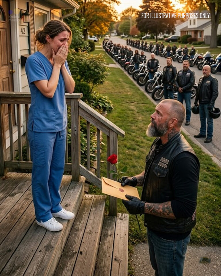 A Pediatric Nurse Who Had Just Been Fired Spent Nearly Her Last Dollars on a First-Class Bus Seat — But When She Saw a Burn-Scarred Biker Struggling in Coach, She Quietly Gave It to Him, Never Imagining That Less Than 24 Hours Later 99 Motorcycles Would Thunder Onto Her Quiet Street