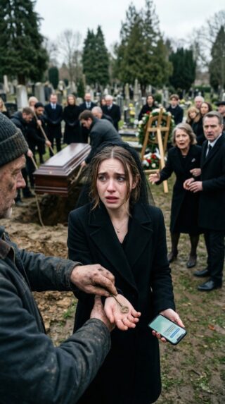 At my mother’s funeral, the gravedigger quietly pulled me aside and said, “Ma’am, your mom paid me to bury an empty coffin.” I told him to stop playing games. Then he slipped a key into my hand, whispered, “Don’t go home. Go to Unit 16 right now,” and my phone lit up with a message from my mother: “Come home alone.”