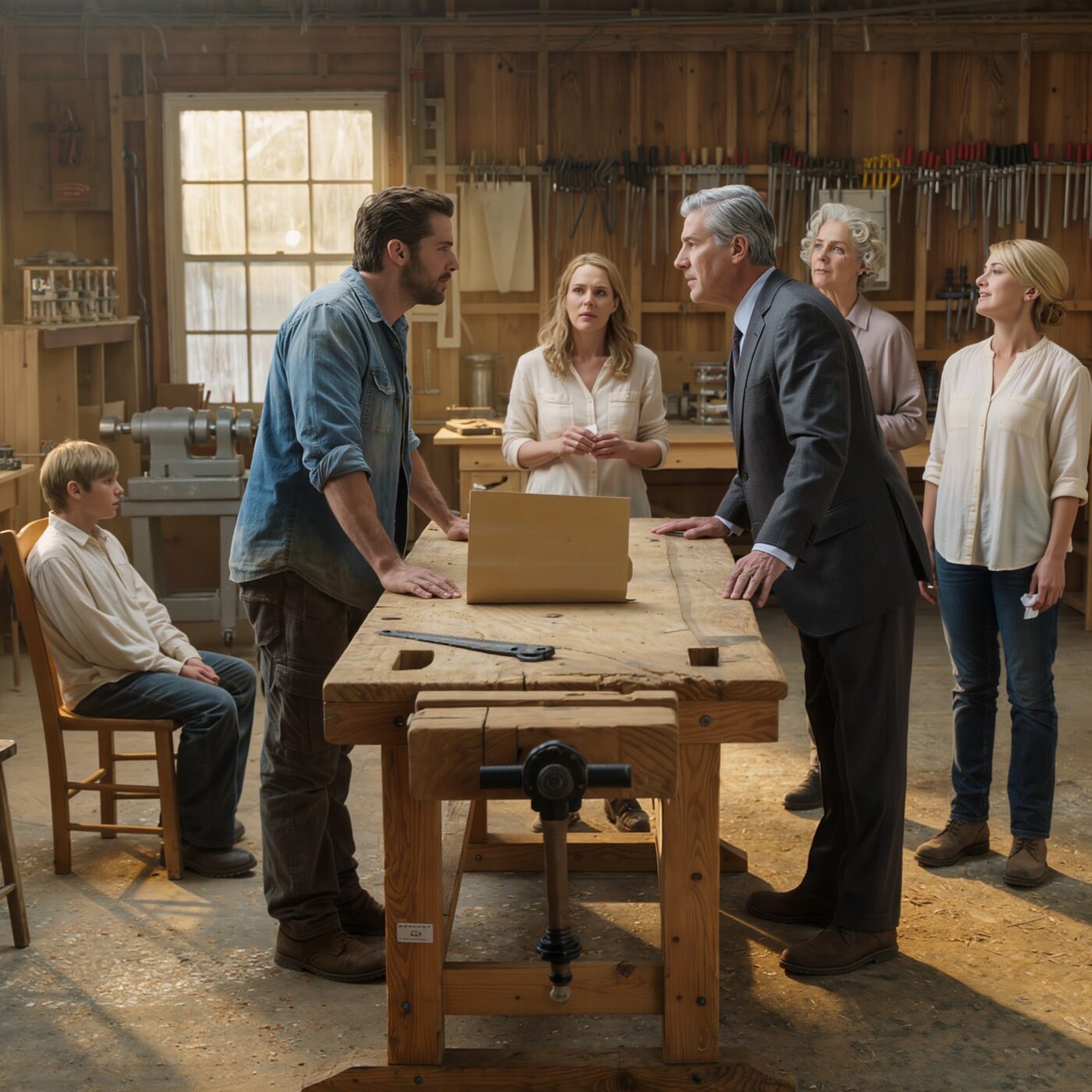 My parents showed up at my workshop with a manila folder and told me, “You have a duty,” because my brother had gambled away everything and they wanted my land to save him — but the moment my wife stepped forward, looked my father in the eye, and said, “I think there’s been a major misunderstanding here, Richard,” the room went dead silent.