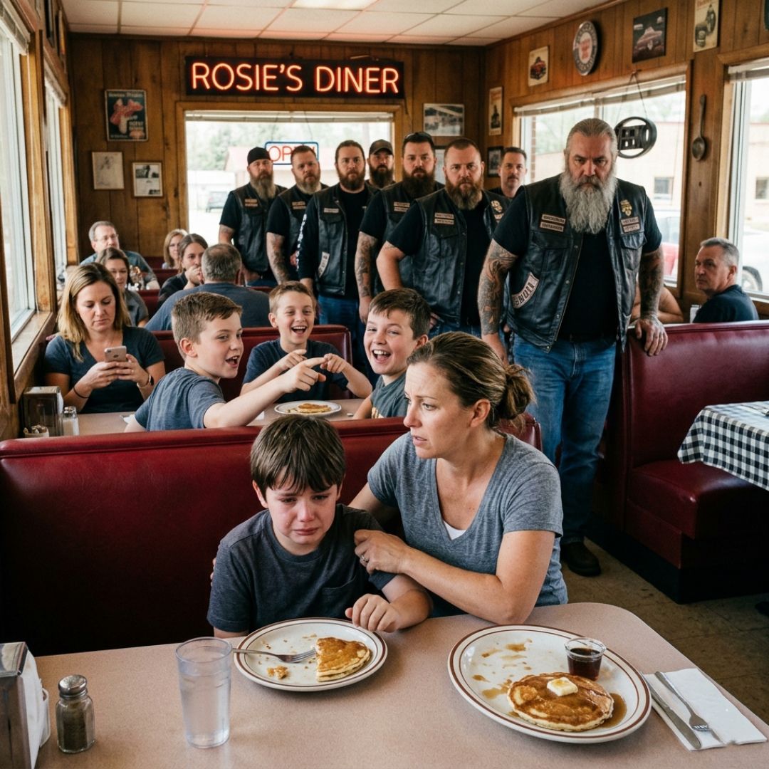 Bikers heard kids mocking my son’s stutter and every single one of them stood up from their booth at the same time. My heart stopped.