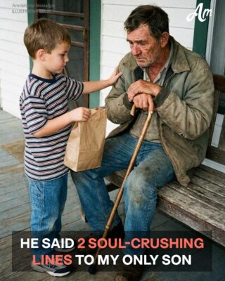 My 7-Year-Old Son Kept Leaving His Lunch on Our Grumpy Neighbor’s Porch – One Morning, the Old Man Opened the Door Holding a Faded Photo That Made Me Stop Cold