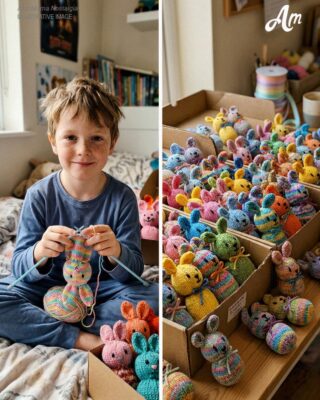 My 9-Year-Old Grandson Knitted 100 Easter Bunnies for Sick Kids from His Late Mom’s Sweaters – When My New DIL Threw Them Away Calling Them ‘Trash,’ My Son Taught Her a Lesson