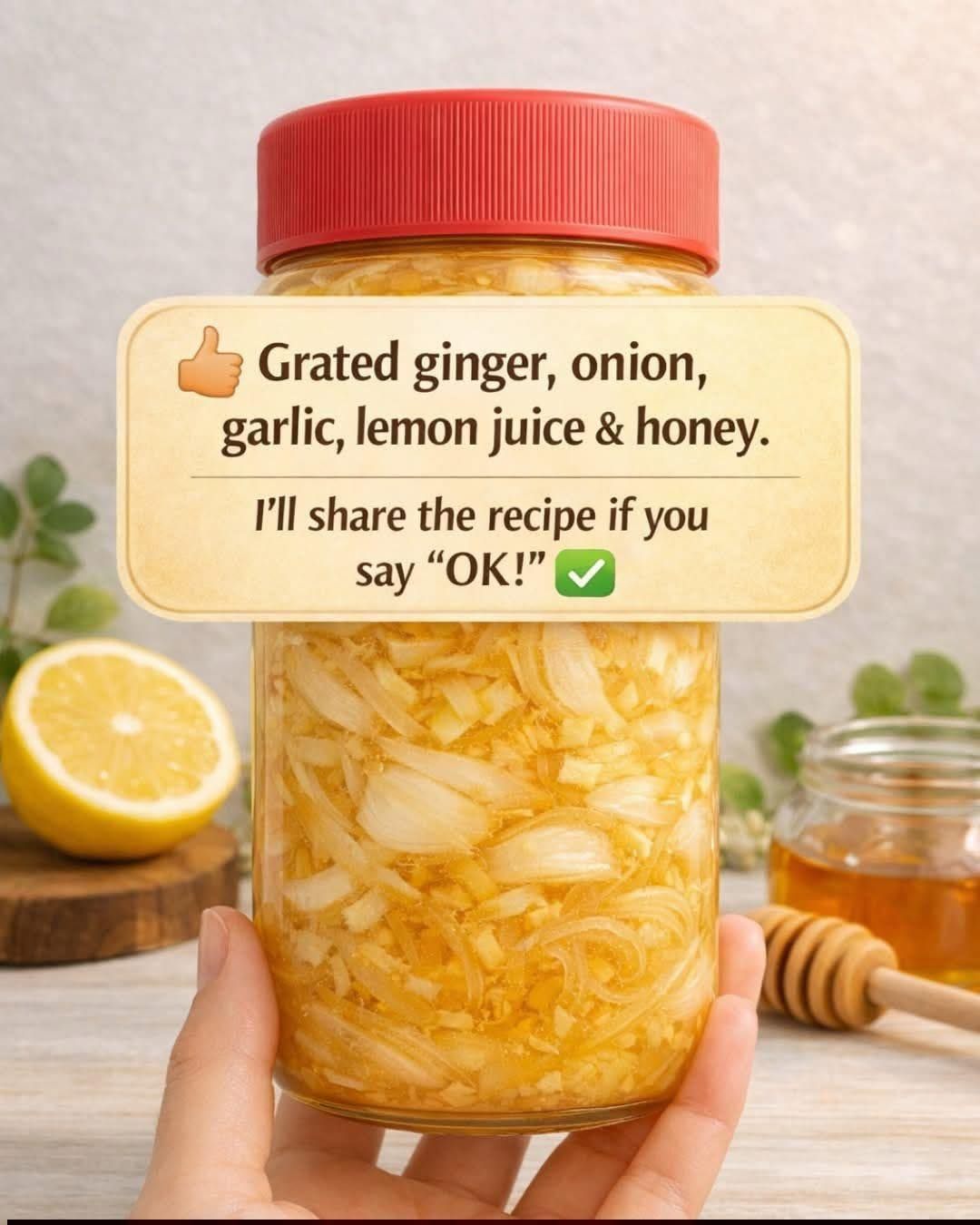 Natural Remedy with Ginger, Onion, Garlic, Lemon, and Honey: A Homemade Recipe to Boost Immunity and Ease Colds and Coughs
