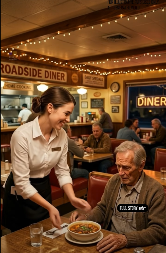 A Kind Waitress Paid for an Old Man’s Meal — Then His Wealthy Daughter Walked In