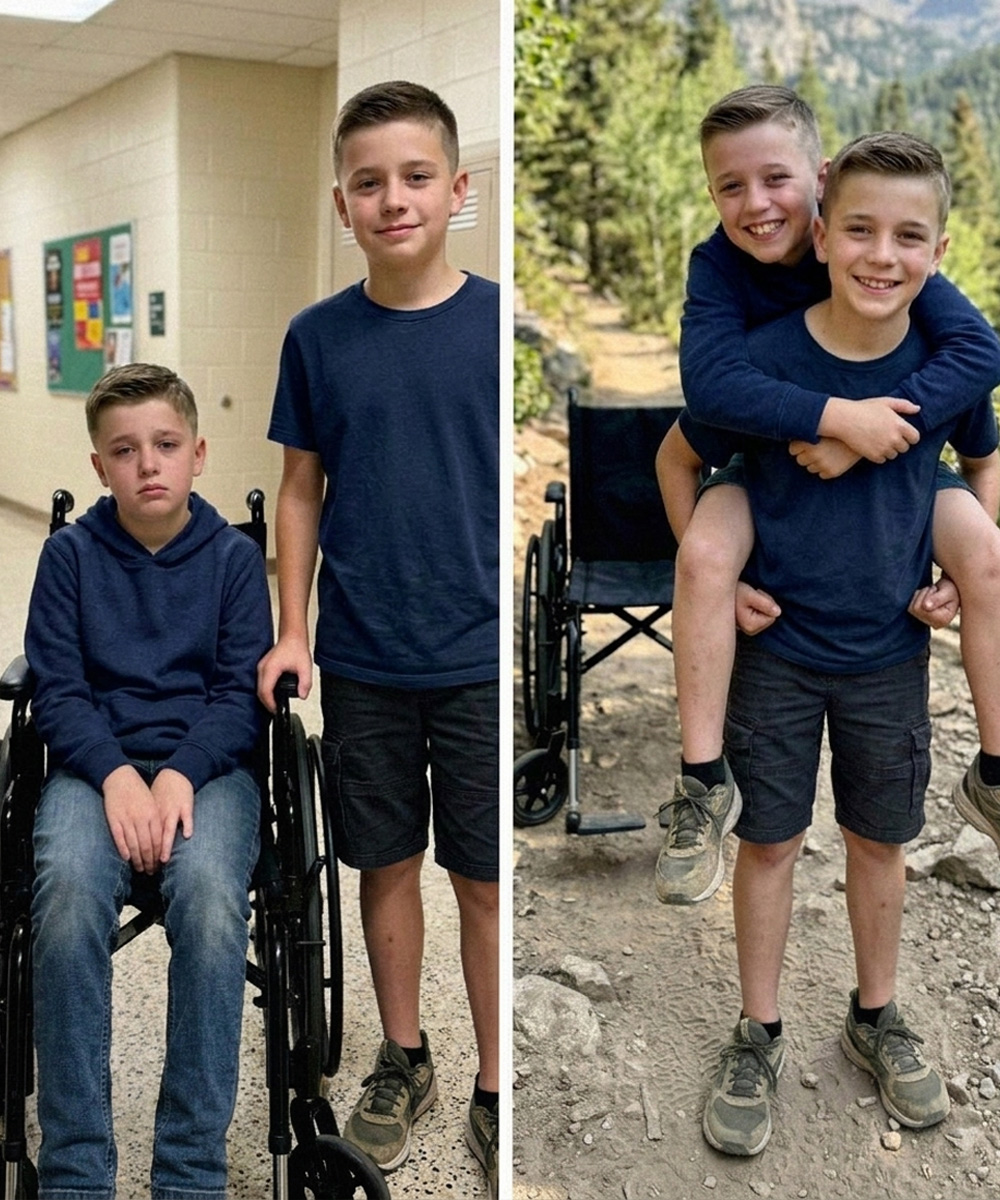 My 12-Year-Old Son Carried << His Wheelchair-Bound Friend on His Back During a Camping Trip So He Wouldn’t Feel Left Out – The Next Day, the Principal Called Me and Said, ‘You Need to Rush to School Now’