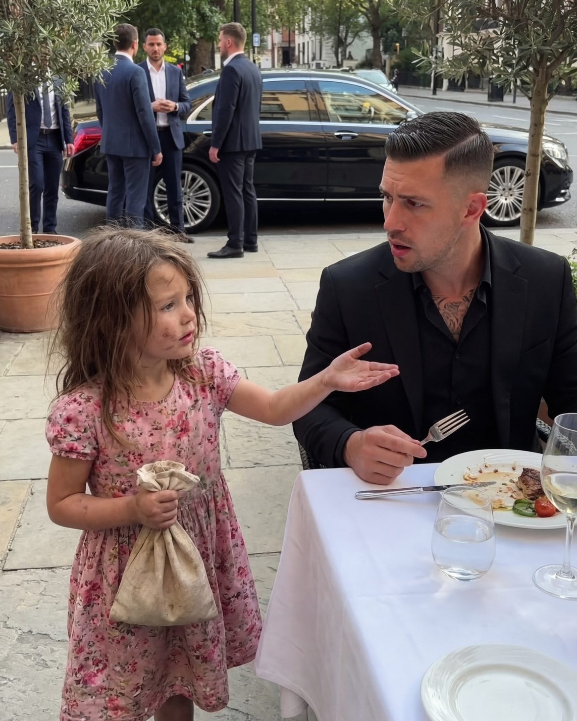 A Powerful Restaurant Owner Sat Calmly at the Center of a Private Dinner, Trusting Everyone Around Him — Until a Shivering Little Girl Ran In From the Rain and Begged Him Not to Take the First Bite