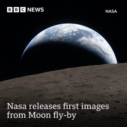 Earthset and a solar eclipse: Nasa releases first images from Moon fly-by