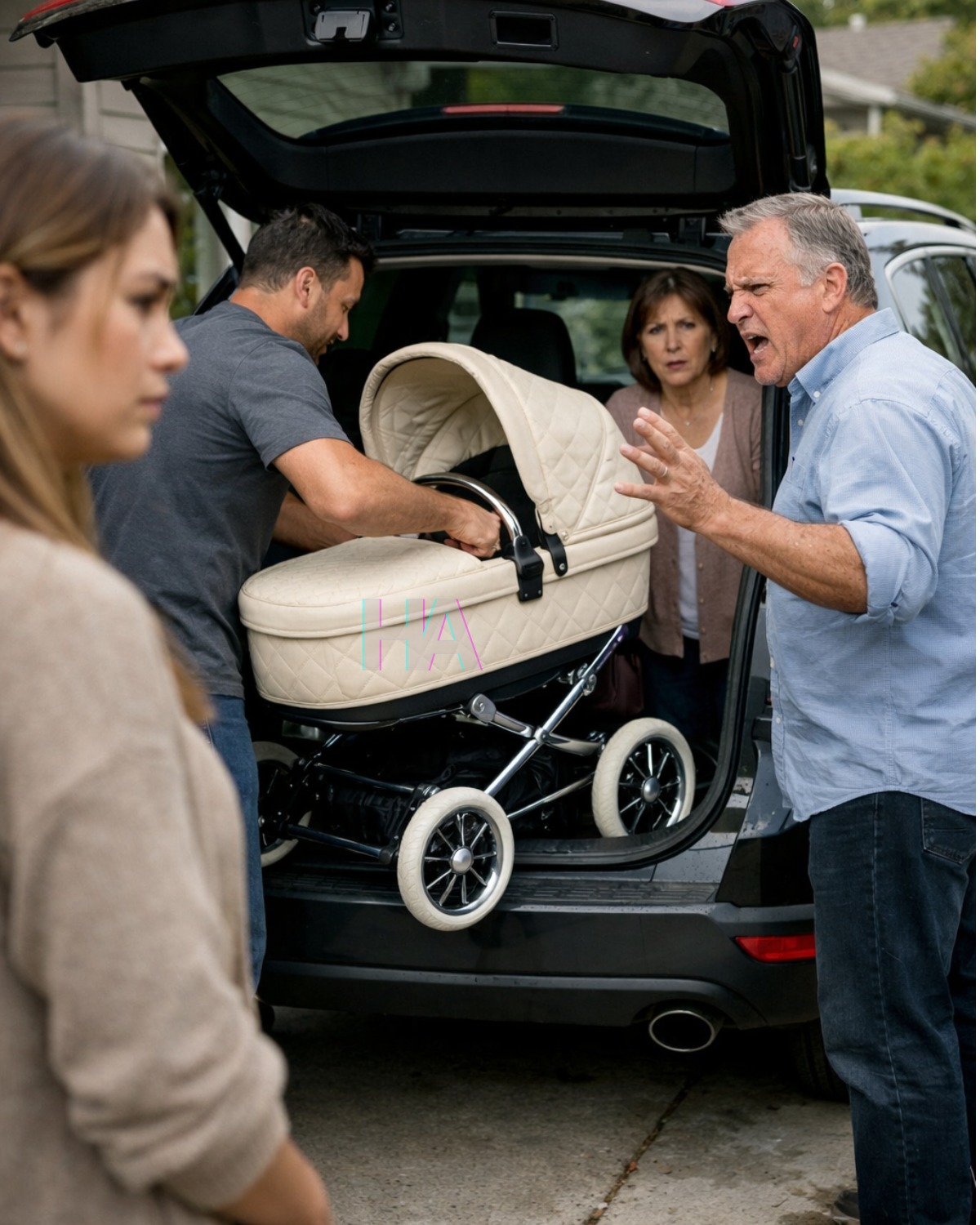 YOUR HUSBAND GAVE AWAY THE $10,000 STROLLER YOUR PARENTS BOUGHT FOR YOUR BABY… THEN YOUR FATHER STEPPED FORWARD WITH A FOLDER THAT BLEW UP HIS WHOLE FAMILY