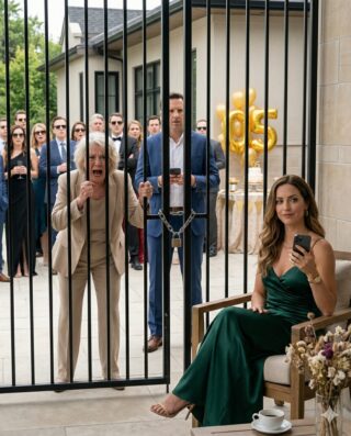 They showed up with cake, balloons, and half the family to celebrate my mother-in-law’s birthday at my house… but when my husband pleaded, “Honey, open the gate,” I replied, “Today everyone will find out why no one is getting in,” and no one smiled again.