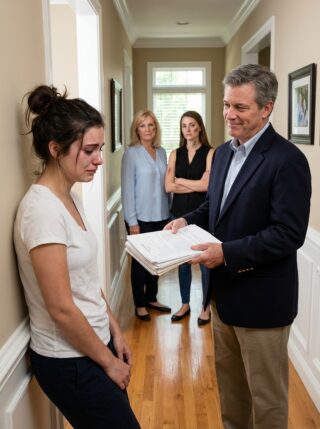 After I graduated, I quietly secured my grandparents’ $1M estate in a protected trust. Last week, my parents and sister showed up smiling: “We’ve already put the house in her name—you’re out by Friday.” I just nodded, “We’ll see.” Two days later, they returned with movers… and froze when they saw who was waiting on the porch—holding a folder that would change everything.