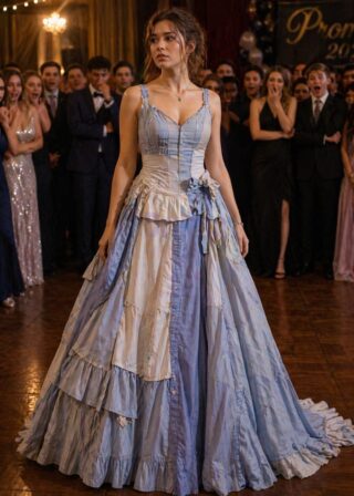I made a prom dress out of the curtains in our old house — and when I walked in, everyone started laughing.